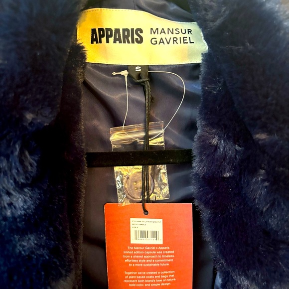 APPARIS x MANSUR GAVRIEL Stella Faux-Fur Coat size Small NWT - Picture 12 of 14
